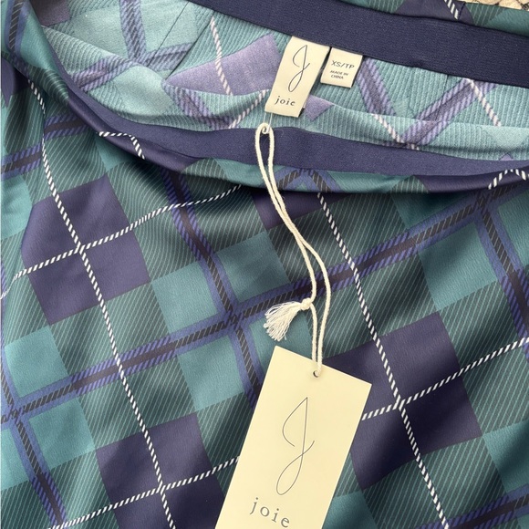 Joie Tartan Satin A-Line Slip Skirt - Picture 3 of 4